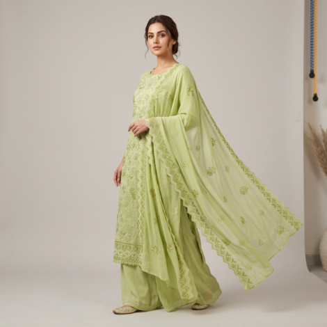 163. Cotton Siquence Work, Unctitched EMB 03 Pcs, Lemmon