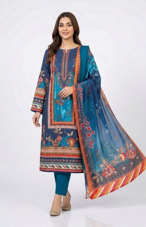 Jamjam Cotton-03 Pcs-Blue Print