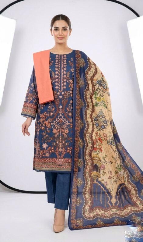 Jamjam Cotton-03 Pcs-Blue With Biscuit