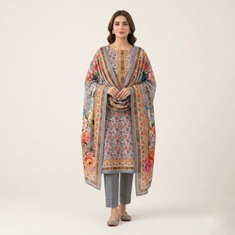 Zamzam digital lawn three piece